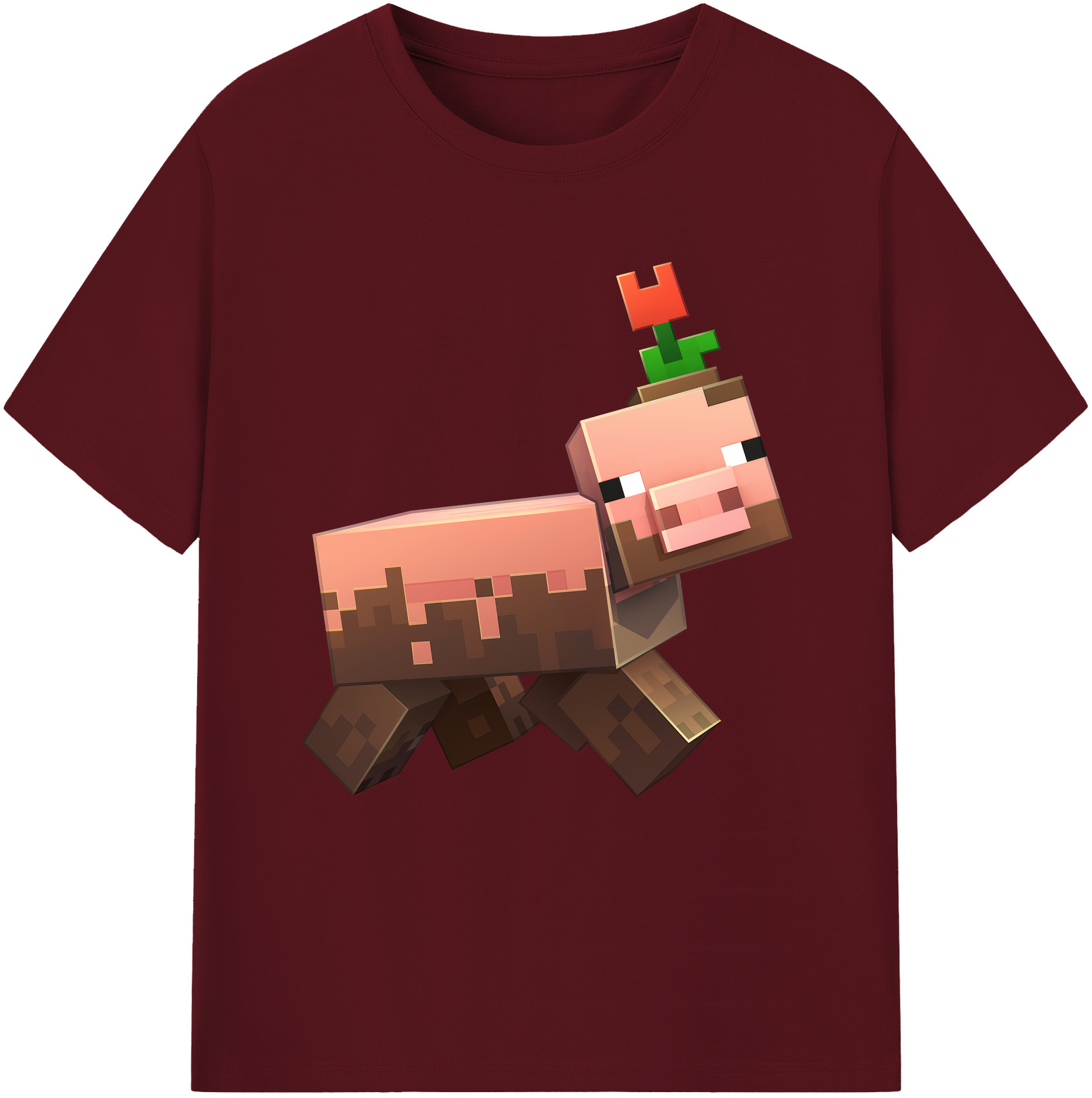 （画像用） マインクラフト ブロックの世界 Minecraft MC Block world 綿100％半袖Tシャツ（フロントプリント）